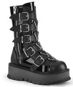Demonia Shoes SLACKER-160 Buckle Strap Gothic Demonia Boot