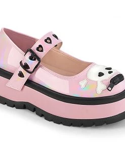 SLACKER-27 Demonia Shoes Pink Gothic Maryjane