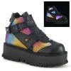 SLACKER-32 Demonia Shoes Rainbow Gothic Booties