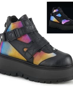 SLACKER-32 Demonia Shoes Rainbow Gothic Booties