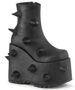 Demonia Shoes Women's Demonia Footwear SLAY-77 Demonia Puffed Horn Gothic Boots