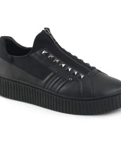 SNEEKER-125 Demonia Shoes Studded Creeeper Unisex Demonia Footwear
