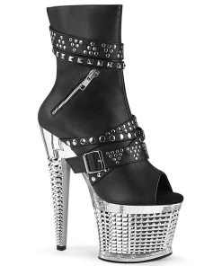 Pleaser Shoes By Pleaser USA Booties And Ankle High Boots SPECTATOR-1015 Pleaser Shoes Zip Pocket Stripper Boot