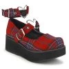Women's Demonia Footwear SPRITE-02 Demonia Shoes Plaid Gothic Shoe