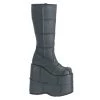 STACK-301 Demonia Shoes Gothic Platform Boots Knee High And Mid Calf Boots