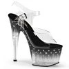 Pleaser Shoes By Pleaser USA STARDUST-708T Pleaser Shoes Tinted Black Platform Stripper Shoes 7 Inch Heels