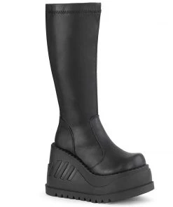 STOMP-200 Demonia Shoes Platform Gothic Knee Boot Women's Demonia Footwear