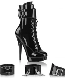 Fabulicious Shoes By Pleaser USA Booties And Ankle High Boots SULTRY-1023 Fabulicious Shoes Sexy Black Patent High Heel Boots