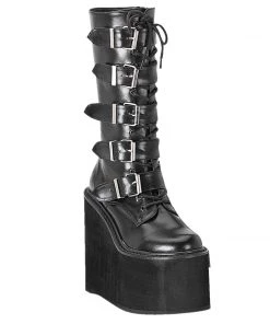 SWING-220 Demonia Shoes Gohtic Buckle Knee Boot