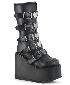 SWING-230 Demonia Shoes Black Vegan Gothic Boot Women's Demonia Footwear