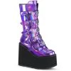 Demonia Shoes SWING-230 Demonia Boots Purple Platform Gothic Boots