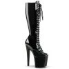 Pleaser Shoes By Pleaser USA TABOO-2023 Pleaser Shoes Black Patent Platform Stripper Shoes Knee High And Mid Calf Boots