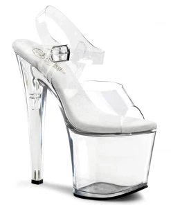 Pleaser Shoes By Pleaser USA 7 Inch Heels TABOO-708 Pleaser Shoes Clear Heels Pole Dancing Shoe