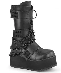 Demonia Shoes TRASHVILLE-138 Demonia Shoe Gothic Boot With Chains