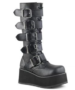 Demonia Shoes TRASHVILLE-518 Demonia Shoe Knee High Gothic Boot