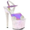 Pleaser Shoes By Pleaser USA UNICORN-711LG Holographic Glitter Unicorn Heel Stripper Shoe