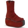Women's Demonia Footwear VIOLET-100 Demonia Shoes Burgundy Platform Bootie