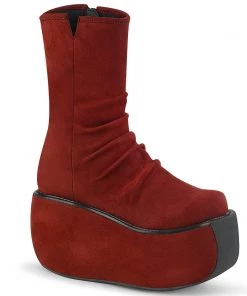 Women's Demonia Footwear VIOLET-100 Demonia Shoes Burgundy Platform Bootie