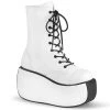 VIOLET-120 Demonia Shoes White Platform Boots