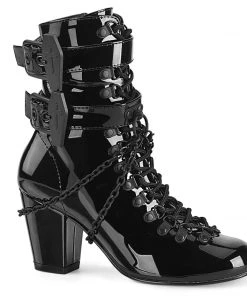Women's Demonia Footwear VIVIKA-128 Demonia Shoes Gothic Coffin Buckle Boot