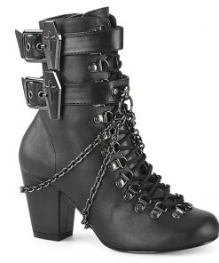 Demonia Shoes Women's Demonia Footwear VIVIKA-128 Demonia Boots Gothic Ankle Boot