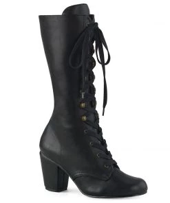 Women's Demonia Footwear VIVIKA-205 Demonia Shoes Mid Calf Lace Up Boot