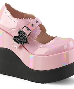 VOID-38 Demonia Shoes PInk Wedge Mary Jane
