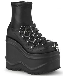 Women's Demonia Footwear WAVE-110 Demonia Shoes Platform Wave Gothic Boot