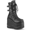 WAVE-150 Demonia Shoes Gothic Wedge Platform Boot Women's Demonia Footwear