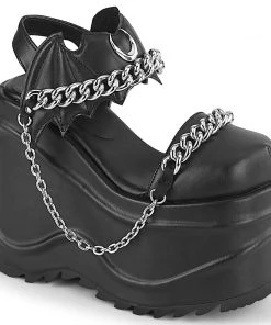 Women's Demonia Footwear WAVE-20 Demonia Shoes Gothic Chain Platform Sandal