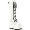 WAVE-200 Demonia Shoes Whiite Wedge Knee Boot