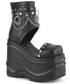 WAVE-22 Demonia Shoes Stud And Chain Bootie Sandal