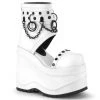 Women's Demonia Footwear WAVE-22 Demonia Shoes White Gothic Platform Sandal
