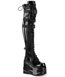 WAVE-315 Demonia Shoes Gothic Thigh High Boot