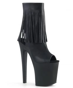 Pleaser Shoes By Pleaser USA XTREME-1019 Pleaser Shoe Clearance Fringe Ankle High Stripper Bootie Booties And Ankle High Boots