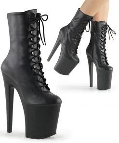 Pleaser Shoes By Pleaser USA XTREME-1020 Please Shoes Black Faux Leather Platform Boot