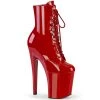 Pleaser Shoes By Pleaser USA Booties And Ankle High Boots XTREME-1020 Pleaser Shoes Red Patent Exotic Dancer Boot