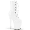 Pleaser Shoes By Pleaser USA Booties And Ankle High Boots XTREME-1020 Pleaser Shoes White Exotic Dancer Boot