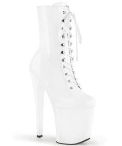 Pleaser Shoes By Pleaser USA Booties And Ankle High Boots XTREME-1020 Pleaser Shoes White Exotic Dancer Boot