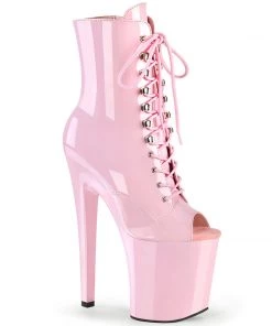 Pleaser Shoes By Pleaser USA Booties And Ankle High Boots XTREME-1021 Pleaser Shoes Baby Pink Platform Stripper Boots