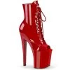Pleaser Shoes By Pleaser USA Booties And Ankle High Boots XTREME-1021 Pleaser Shoes Red Patent Exotic Dancer Boot