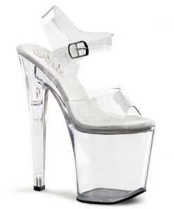 Pleaser Shoes By Pleaser USA 8 Inch Heels XTREME-808 Pleaser Shoes Clear Pole Dancing Shoes