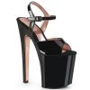 Pleaser Shoes By Pleaser USA 8 Inch Heels XTREME-809TT Pleaser Shoes Black Patent/Rose Gold Exotic Dancer Shoe