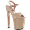 Pleaser Shoes By Pleaser USA XTREME-809TT Pleaser Shoes Nude Patent Platform Exotic Dancer Shoe 8 Inch Heels