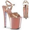 Pleaser Shoes By Pleaser USA XTREME-809TTG Pleaser Shoes Clearance Rose Gold Stripper Shoe