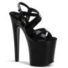 Pleaser Shoes By Pleaser USA XTREME-872 Pleaser Shoes Black Patent Strappy Platform Exotic Dancer Shoe