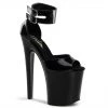 Pleaser Shoes By Pleaser USA XTREME-875 Pleaser Shoes 8 Inch Black Patent Exotic Dancer Shoes 8 Inch Heels