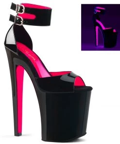 Pleaser Shoes By Pleaser USA XTREME-875TT Pleaser Shoes Blacklight Trimmed Exotic Dancer Shoe